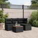 Maison Exclusive - Ensemble de meubles de jardin 5 pièces avec canapé et coussins, noir, en polyrotin