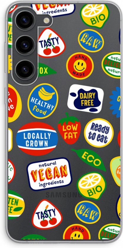 Case Company® - Samsung Galaxy S23 Plus Hoesje - Fruitsticker - Soft Cover