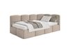 Lit ado 90x200, tête de lit à droite, velours beige