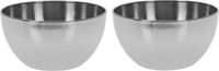 Merkloos / Sans marque Koopman International 2x Salade schaaltjes RVS - Serveerschalen/schalen RVS 13 cm