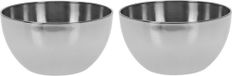 Merkloos / Sans marque Koopman International 2x Salade schaaltjes RVS - Serveerschalen/schalen RVS 13 cm