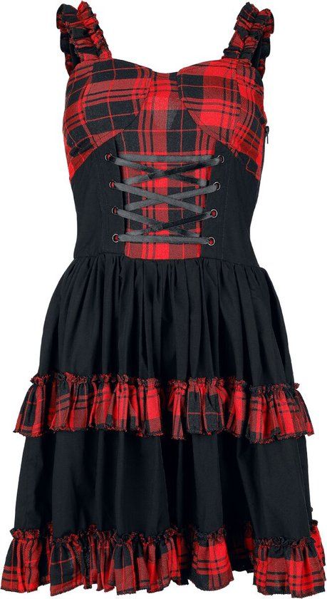 Heartless Parisa Dames Mini-jurk - zwart/rood - L