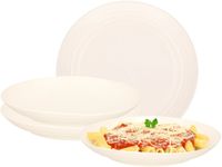 PlasticForte assiette ronde/assiette de camping - 10x - D22 cm - blanc ivoire - plastique