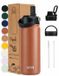 VANN® 3-Wandige RVS Waterfles 500 ML met rietje voor volwassenen – Met 5 accessoires – bidon – 24 uur koud/12 uur warm – Rood – VANN Ultimate Bottle®
