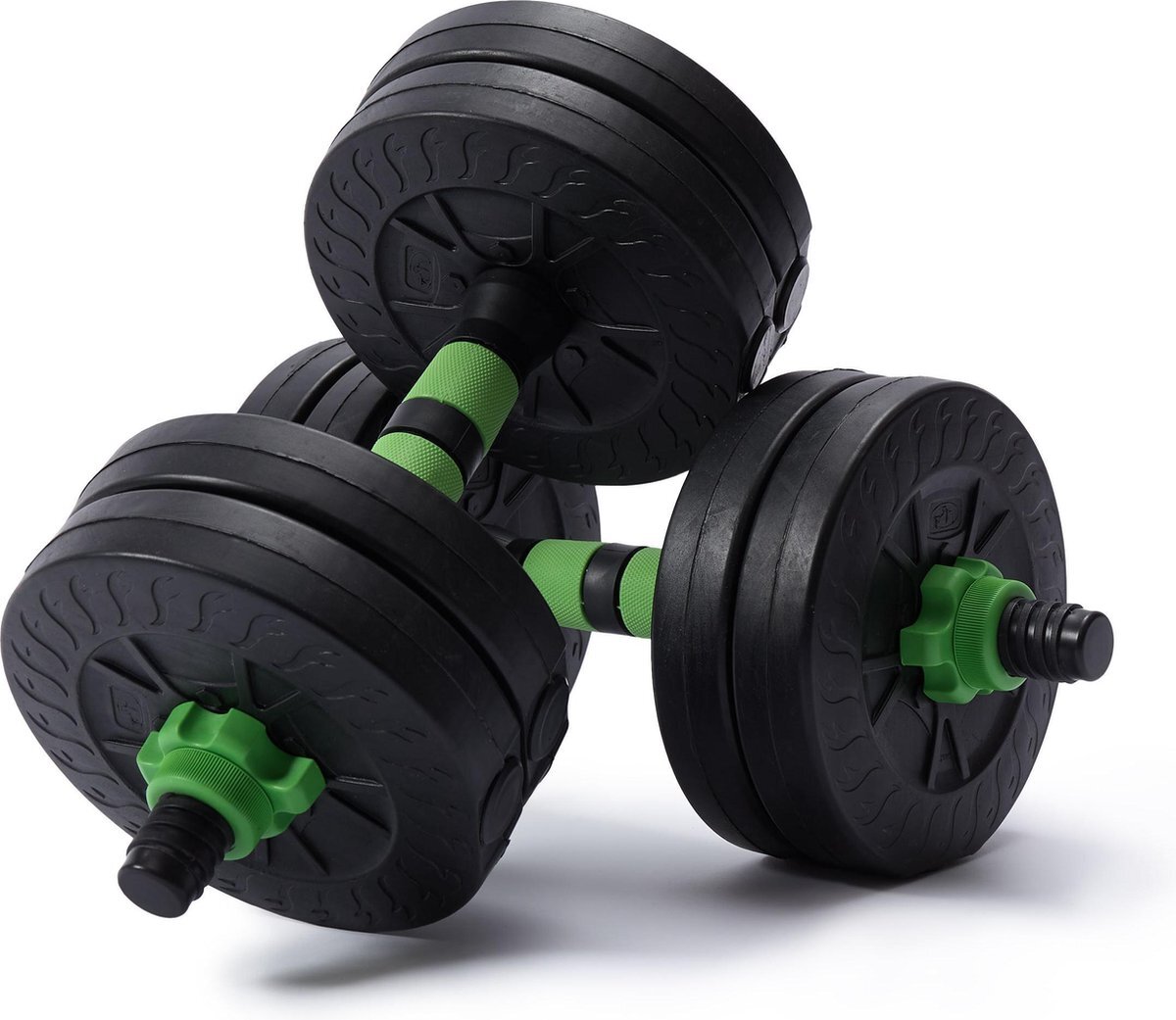 #DoYourFitness 2-in-1 dumbbell set met drijfstang groen 10 kg