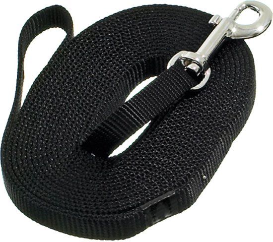 FLAMINGO Hondenlijn Zoeklijn - 500cm x 15mm - Zwart