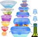Sans marque Couvercles en silicone, set de 15 tailles différentes, couvercle en silicone extensible, couvercle extensible, réutilisable pour bols, bocaux, verres, boîtes, tasses, bouteille de bière, rond + rectangulaire