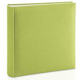 Hama Fotoalbum met stoffen omslag, 30 x 30 cm, jumbo fotoboek met 100 witte pagina's, fotoalbum met scheidingsbladen van pergamijn, album om zelf vorm te geven en te plakken, lichtgroen