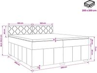 vidaXL Boxspringbed met matras Lichtgrijs 200 x 200 cm Stof