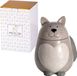 Sans marque Pot à biscuits - Céramique - Chat - Gris - Avec couvercle