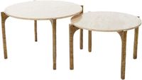 Light & Living Salontafel KANAE Ø76x44cm Bruin Set van 2