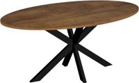 Lizzely Garden & Living Eettafel ovaal 200cm Rato bruin MDF/Metaal