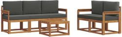 vidaXL Acacia Hout Bank Loungeset 5 Zitplekken Natuurlijk en Antraciet