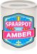 Bellatio Decorations Kinder spaarpot met naam - Amber - keramiek - met dop - wit