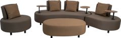 Lesliliving Loungeset Calidad Hoek loungeset Bruin Aluminium Inclusief tafel 4 zitplekken