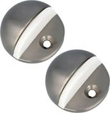 AMIG Deurstopper/deurbuffer - 2x - D45mm - geborsteld nikkel