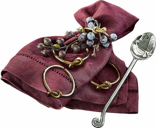 LOBERON Servetring set van 4 Motje goudkleurig