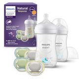 Philips Avent Natural Response-cadeauset voor baby's: 2 Natural Respons-flessen van 260 ml met T3 spenen (1m+) en 4 Ultra Air-fopspenen (model SCD837/13)