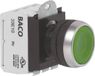 BACO L21AA01Q Bouton-poussoir Anneau frontal en métal, chromé Rouge