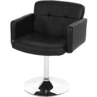 Générique Eetkamerstoel Orlando, keukenstoel draaistoel, kunstleer chroom ~ zwart