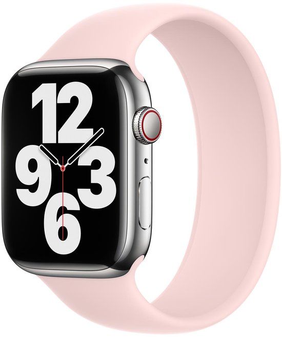 Apple Siliconen solobandje voor de Apple Watch | 38/40/41/42 mm - Maat 6 - Chalk Pink