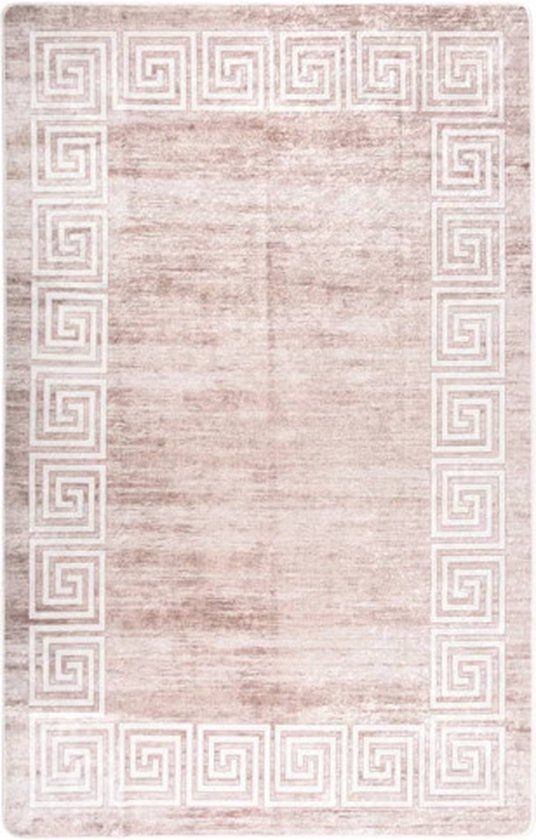 vidaXL Vloerkleed wasbaar 80x150 cm Beige