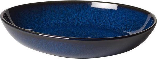 Villeroy & Boch like. by - Lave bleu schaal plat klein, 22 x 21 x 4,2 cm, stijlvolle eetschaal van aardewerk voor kleine bijgerechten en salades, vaatwasser- en magnetronbestendig
