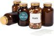 Merkloos Relaxdays Glazen - 5 stuks - 250 ml - bruin en goud