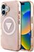 Guess IML Metal Glitter - iPhone 16 Hoesje - MagSafe Compatibel - Roze - Elegante 4G Circle