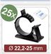 Quadrios 24CA454 Bevestigingssokkel Zelfklevend 22.2-25mm Zwart 25 stuks