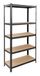 DEDRA Metall-Lagerregal, 5 MDF-Regalböden, Maße 180 × 90 × 40 cm, schwarz, 175 kg pro Regalboden, flexible Konfiguration, einfache Montage, stabil und robust