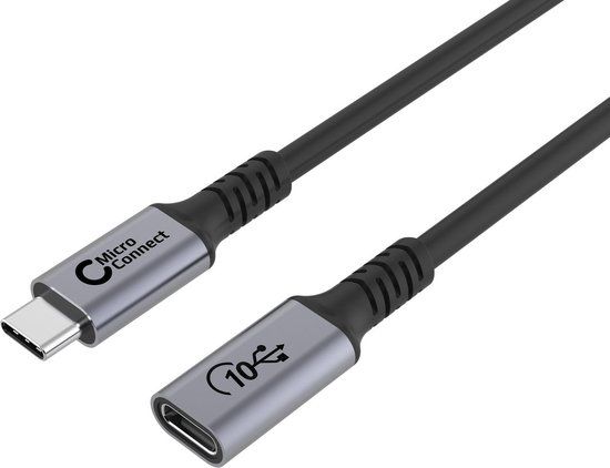 Microconnect USB3.2CC2EX USB-kabel USB 3.2 Gen 2x2 2 m USB C 20 Gbit/s 240 W Zwart