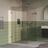 Brauer Void - Carving Douchecabine met Draaideur - Helder Glas - 100x140x200 cm - incl. Glascoating - PVD RVS-Kleurig Geborsteld