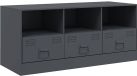 vidaXL Meuble TV 99x39x44 cm acier anthracite