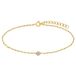 Lucardi - Dames Stalen goldplated armband rond met zirkonia - 20 cm