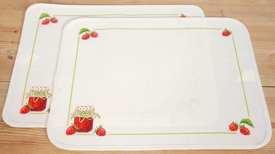 Vervaco Placemat kit PVC Aardbeienconfituur set van 2