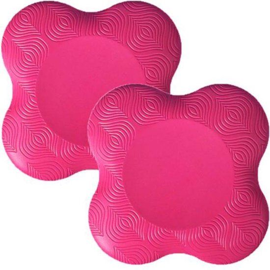 DW4Trading Yoga Kniebeschermer Mat - Set van 2 - 20x20 cm - Donker Roze