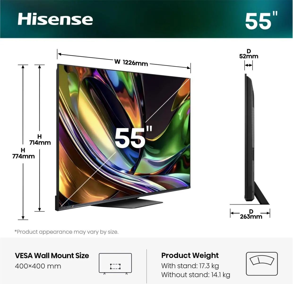 Hisense 55UR8S / RGB Mini-LED / 55 inch / 2026