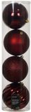Decoris Boules de Noël plastique d14 cm sang de bœuf 4 pc