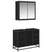 vidaXL Meuble de salle de bain Noir Chêne 80 x 33 x 60 cm