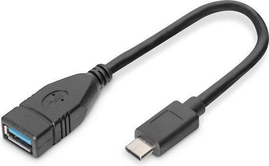 Digitus AK-300315-001-S USB-kabel USB 3.2 Gen 1 (3.1 Gen 1) 0,15 m USB C naar USB A Zwart