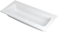 Wastafel INK Faktor Wastafel Polystone Centraal met 1 Kraangat - 1000x450x15 mm - Mat Wit