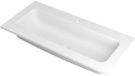 Wastafel INK Faktor Wastafel Polystone Centraal met 1 Kraangat - 1000x450x15 mm - Mat Wit