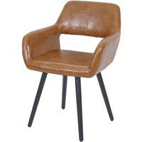 Eetkamerstoel HWC-A50 II, stoel keukenstoel, retro jaren 50 design ~ imitatieleer, imitatiesuède, donkere poten