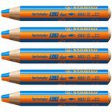 STABILO woody 3 in 1 duo crayon aquarelle orange/bleu