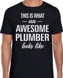 Bellatio Decorations Awesome Plumber T-shirt Zwart Heren XL