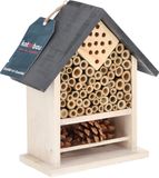 KOTARBAU® Insectenhotel Voor In De Tuin, Hout, 80x150x200 mm, Wit & Grijs- Lieveheersbeestjes Huisje, Insectenhotel Voor Wilde Bijen, Insectenhuis om op te Hangen
