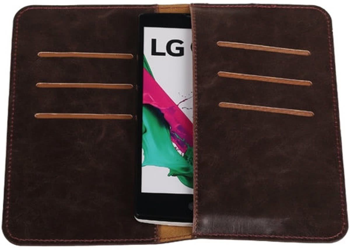 Best Cases Mocca Pull-up Medium Pu portemonnee wallet voor LG - 8718883796522