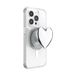 PopSockets Ronde telefoongreep compatibel met MagSafe, inclusief adapterring, telefoonhouder, compatibel met draadloos opladen - hart van zilver