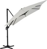 ACAZA Zweefparasol - Ecru - 250 x 250 cm - Vierkant - Aluminium - UV-werend - Kantelbaar